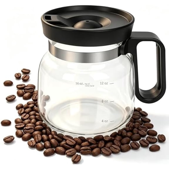 16oz Glass Coffee Mug with Lid Straw, Spillproof Handle for Hot Cold Drinks