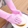 thumbnail image 5 of Dish Cleaning Gloves Dishwashing Gloves Cleaning Gloves Silicone Gloves With Bristles Waterproof Splashproof Oil Proof Soft Elastic Kitchen Dishwashing Silicone Cleaning GlovesPink ANGGREK Otros, 5 of 5