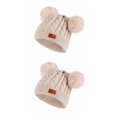 thumbnail image 4 of Qarigey Bufanda Bebé Invierno Cálido Kit Gorro de punto Gorro Elasticidad Clima frío Suministros de calor Manoplas versátiles Bola de color Bola de color beige 2Conjunto, 4 of 6