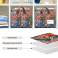 thumbnail image 4 of Yayeee Foldable Storage Basket for Shelves with Handles Set of 2 Waterproof Cloth Bins, Orange Vibrant Flowers, 4 of 7
