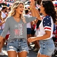 thumbnail image 3 of Fabrcox S-5XL 1776-2026 250th Anniversary USA Shirt 3/4 Sleeve Flag Print 4th of July Womens Shirts Independence Day Celebration Freedom Patriotic Tunics Tops for Women, 3 of 5