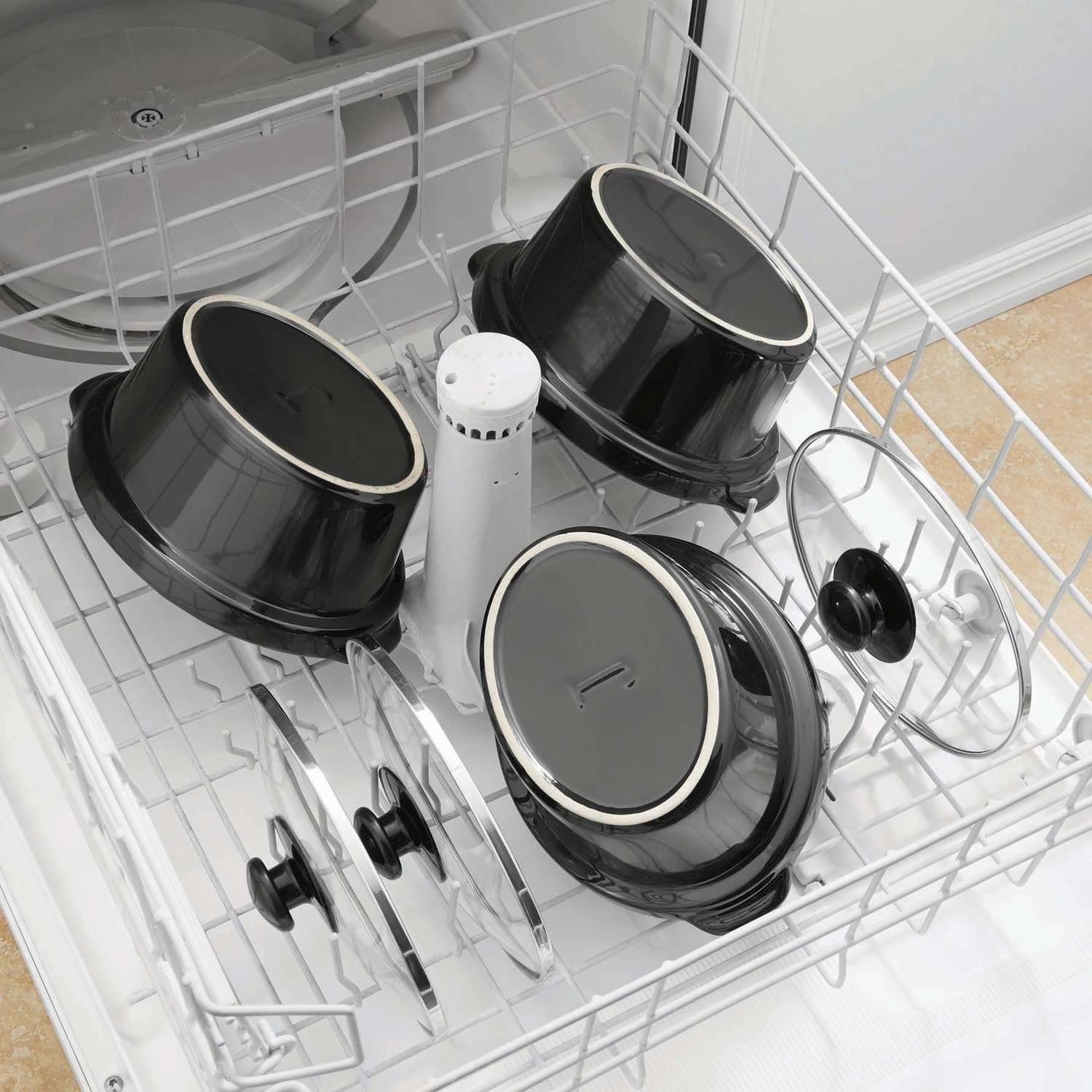 Triple Slow Cooker Food Kitchen 3 Large Ceramic Pots Lids Crock Pot