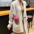 thumbnail image 1 of Bolsa Bolso de hombro con forma de bola para mujer. bolso cruzado con cadena de felpa de PU (rosa roja) Ehuebsd Nuevos Originales, 1 of 9
