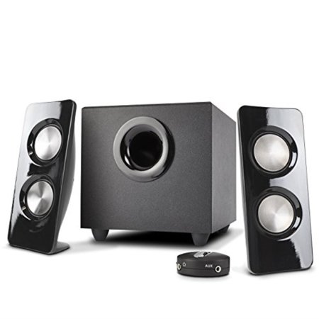 Cyber Acoustics 2.1 Speaker Sound System with Subwoofer and Control Pod - Great for Music, Movies, Multimedia PCs, Macs, Laptops and Gaming Systems