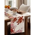 thumbnail image 3 of Summer Red Sea Turtle Octopus on Linen Table Runner 13x70in Non-Slip Cotton Linen Table Runners, Sea Stars Corals Dresser Scarves TableRunner for Dinner Kitchen Dining Wedding Party, 3 of 9