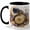 Black, variant on Vintage Pocket Watch Coffee Mug, Floral Clock Mug, Antique Timepiece Ceramic Mug, Steampunk Inspired Gift for Women Men, 11 oz