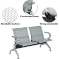 thumbnail image 3 of Kinbor 2-Seat Guest Chairs Office Furniture Reception Waiting Chair Airport Bench Steel Frame, Sliver, 3 of 7