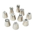 thumbnail image 1 of Rongfmy 10x Stainless Steel Piping Tips Icing Piping Nozzle Tip Set Cake Decorating, 1 of 5