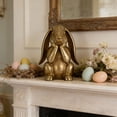 thumbnail image 4 of Spring Rabbits Easter Decorations, 3D Printed Vintage Gold Bunny Statue, Easter Table Centerpiece, Decorative Bunny Sculpture Collectibles Gift for Home Indoor Decor, 4 of 9