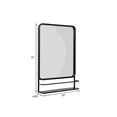 thumbnail image 5 of Accent Mirror with Sleek Metal Frame and Shelf, Black, 5 of 5