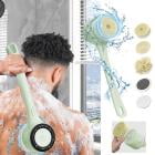 Automatic Body Brush for Shower | Rotating Exfoliating Bath Brush | 5 Interchangeable Heads | Deep Cleansing & Massage | Waterproof Rechargeable 360° Spinning | 36x9x8cm | White/Green | 1 Piece