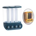 thumbnail image 3 of ziyahi Wall-Mounted Dry Food Storage Dispenser Grains Rice Box Candy Organizer 4 Grid Blue, 3 of 8