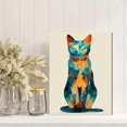 thumbnail image 2 of Qisvanset Vibrant Abstract Cat Canvas Print 12x16 Inch Hallway Art, 2 of 8