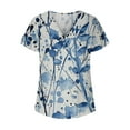 thumbnail image 5 of ibuvkizy Womens Tops Short Sleeve Shirts for Women,Women's Summer Casual V-neck T-shirt Lace Printed Top/shirt,Plus Size Blouses Shirts,Summer Tops for Women 2025, 5 of 5