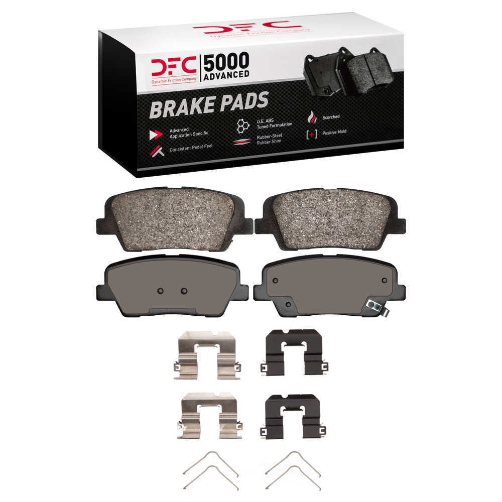 Dynamic Friction Company 1551-1816-04 DFC 5000 Advanced Brake Pads - Ceramic and Hardware Kit - OE