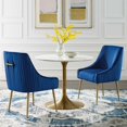 thumbnail image 5 of Modway Discern Pleated Back Upholstered Performance Velvet Dining Chair Set of 2 in Navy, 5 of 6