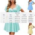thumbnail image 3 of Sun Dress Plus Size Ndbuld Women Spring Summer Short Sleeve High Waist Ruffle Back Bow Vacation A Line Dress Mint Green S, 3 of 6