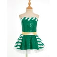 thumbnail image 3 of Aislor Kids Girls Christmas Ballet Dance Figure Ice Skating Tutu Dress Princess Xmas Fancy Party Green 10, 3 of 7
