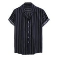 thumbnail image 1 of Chemise en Denim Homme Décontractée Boutons Plage Col Rabattu Unie Mode Chemise à Simple Boutonnage à Manches Courtes, 1 of 8