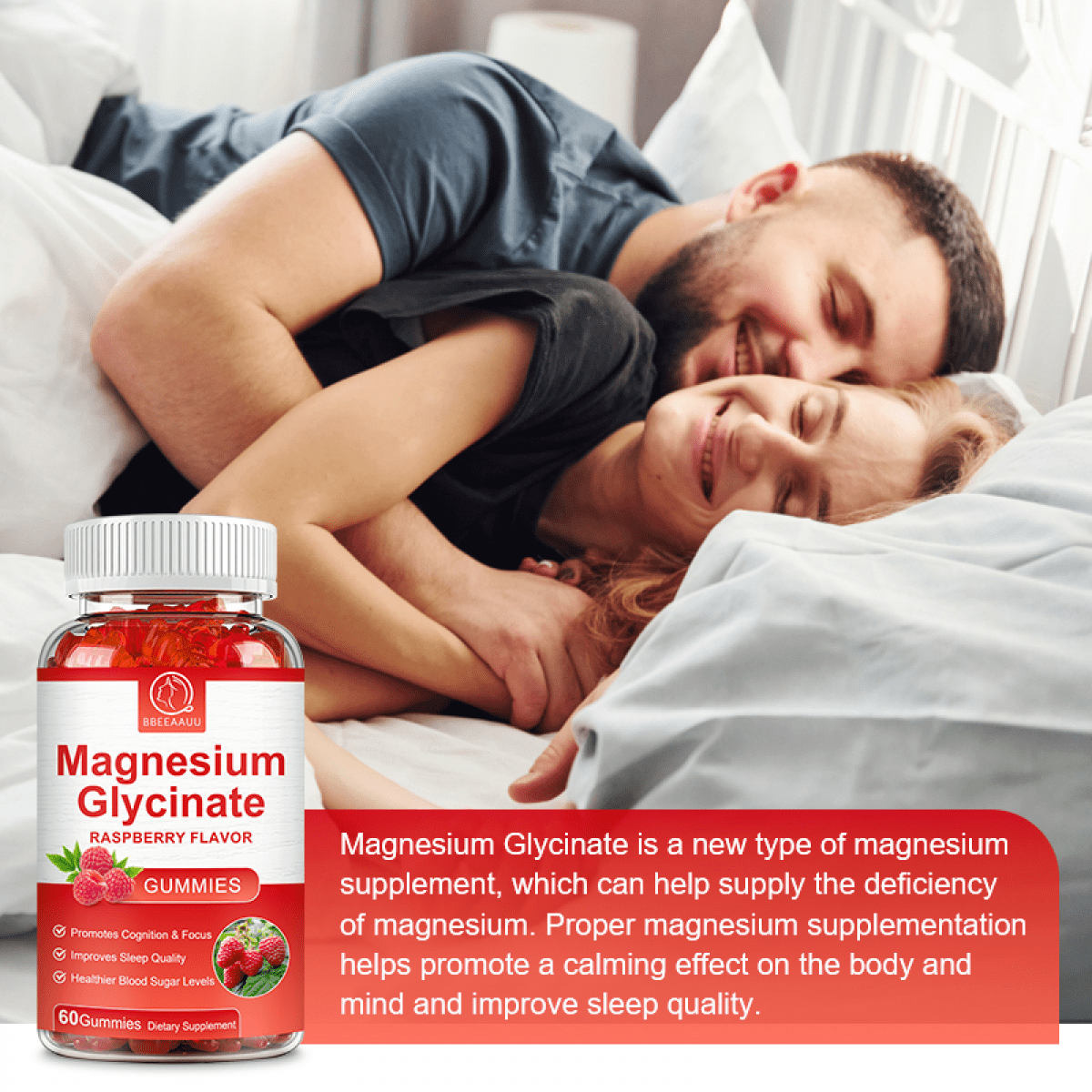(2 Pack) Magnesium Glycinate Gummies 500mg - Magnesium Supplement for Calm Mood, Stress Relief & Heart Health - Gluten Free & Vegan - 120 Gummies
