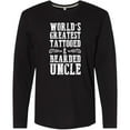 thumbnail image 3 of Inktastic World's Greatest Tattooed & Bearded Uncle Long Sleeve T-Shirt, 3 of 5