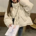 thumbnail image 5 of Edvintorg Women's Winter Jackets with Zipper Fashion Loose Standing Neck Thickened Cotton Clip Warm Bread Coat Cotton Coat with Buttons, 5 of 7