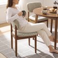 thumbnail image 6 of AFO Dining Chairs Set of 2 with Chenille Backrest and Wood Legs, Modern Mid-Century Upholstered Dining Chairs for Kitchen and Dining Room, Camel, 6 of 10