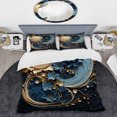 thumbnail image 2 of Designart "Liquid Ink VORTEX V" Abstract Bedding Covert Set - Abstract Spirals Teal Modern Bed Set With 2 Shams, 2 of 6
