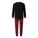 thumbnail image 4 of Conjunto de pijamas familiares a juego: camisetas de manga larga con estampado de renos navideños y pantalones a cuadros (2 piezas). Pijama familiar., 4 of 10