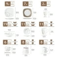 thumbnail image 2 of VEWEET Dinnerware Sets, Porcelain Dinner Set for 12, 100-Piece Ivory White, Series Nikita, 2 of 7