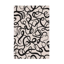 Canvas Wall Art - Treechild 'Simple Black Loops Pattern' Wall Art for Living Room, Bedroom, or Office D?cor by Trademark Fine Art - 12 x 19 Inches
