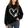 thumbnail image 3 of Ohufall 1-10 Years Kids Girls Sweatshirts Hooded Heart Print Long Sleeve Top Casual Loose Comfy Fashion Sweatshirt, 3 of 6