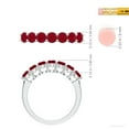 thumbnail image 5 of ANGARA Natural Half Eternity Seven Stone 1.61 ct Ruby Wedding Band in 14K White Gold for Women (Size-3.5mm) | July Birthstone, Birthday, Anniversary, Jewelry Gift for Women | Natural Ruby Ring, 5 of 10