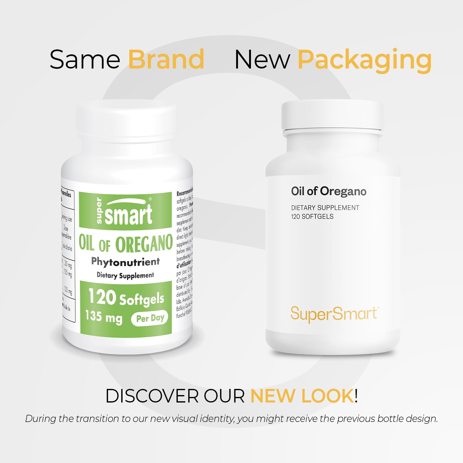 SuperSmart Oil Of Oregano (High Strength) - Concentrated Plant Based 70% Carvacrol - with Sunflower Oil | Non-GMO & Gluten Free - 120 Softgels