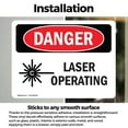thumbnail image 3 of (2 Pack) Laser Operating OSHA Danger Sign 24 Inch X 18 Inch Vinyl Label Decal Sticker Weather Resistant, UV Protected for Workplace, Business, and Construction Site, Made in the USA, 3 of 7