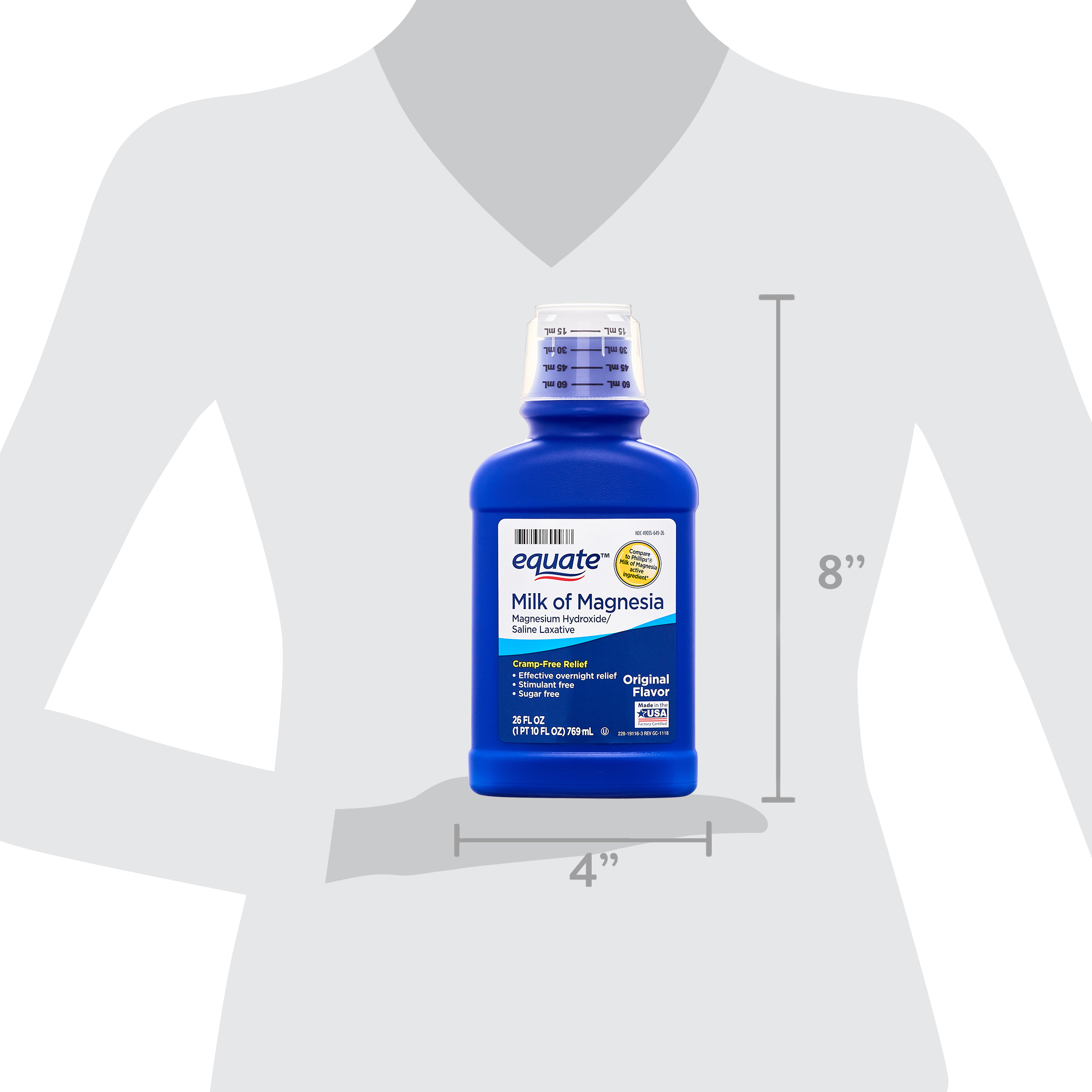 Leche de Magnesia Laxante Salino Equate, Sabor Original, 1200 mg, 26 fl oz 5