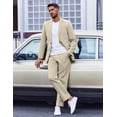 thumbnail image 4 of COOFANDY Men's 2 Piece Suit Slim Fit Suits for Men Two Button Blazer Formal Business Jacket Suit for Wedding Prom Dinner, 4 of 6