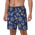 thumbnail image 2 of Uemuo Anchors and Nautical Pattern Mens Swim Trunks Quick Dry Board Shorts with Mesh Lining, Stretch Beach Shorts Quick Dry No-Chafing Board Shorts-Medium, 2 of 9