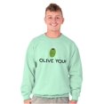 thumbnail image 6 of Olive You Love Pun Matching Couples Sweatshirt for Men or Women Brisco Brands 2X, 6 of 7