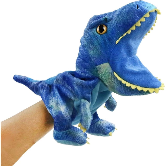 Ubiuo Plush Dinosaur Hand Puppets,t-rex Dinosaur Stuffed Animal Cute Soft Plush Toy Great Birthday Gift For Kids 11 Inches Open Movable Mouth For Crea