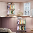thumbnail image 6 of 3-Tier Heavy Duty Rolling Garment Rack, Chrome Metal Freestanding Closet Wardrobe Rack with Double Rods and Side Hooks, 15.7" D x 45.3" W x 79.6" H, 6 of 12