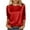 AB501 Red, variant on Tisuna Women'S Silk T-Shirts Solid Color 3/4 Sleeve Crew Neck Shirt Classic Fit Casual Fashion Ladies Business Party Summer Outfits Size L