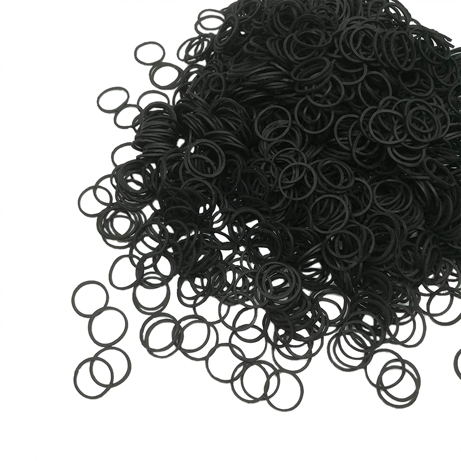 Wedding Hairstyle and More Soft Hair Elastics Ties Bands for Kids Hair Mini Hair Rubber Bands 500pcs Black Elastic Hair Bands Braids Hair