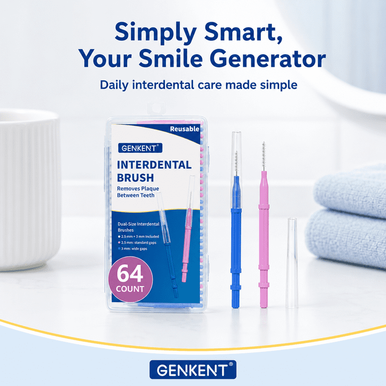 GENKENT Interdental Brush 64 Count, Reusable photo 4