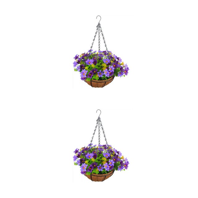 Advancent Decoración de lavabo colgante de hierro de primera calidad, flores y plantas de imitación de belleza duradera, cestas colgantes, Type8 NO8