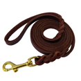 thumbnail image 1 of Dog Cowhide Traction Rope Head Layer Cowhide Small, Medium, and Large Dogs German Shepherd Dog Chain Genuine Leather Dog Traction Rope (red brown+copper hook 2.85M * 1.2CM), 1 of 5