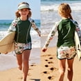thumbnail image 3 of Aideaone 2 Piece Girls Rash Guard Set Long Sleeve Swimsuit with Shorts UPF 50+ Bathing Suits for Girls 7-12 Years, 3 of 7