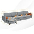 thumbnail image 3 of Topcobe Modular L-Shaped 4-Seat Sectional Sofa with Reversible Chaise and 2 USB Ports, Couches for Living Room, Chair Bed Sleeper for Adults, Stylish and Comfortable Design, Gray, 3 of 8