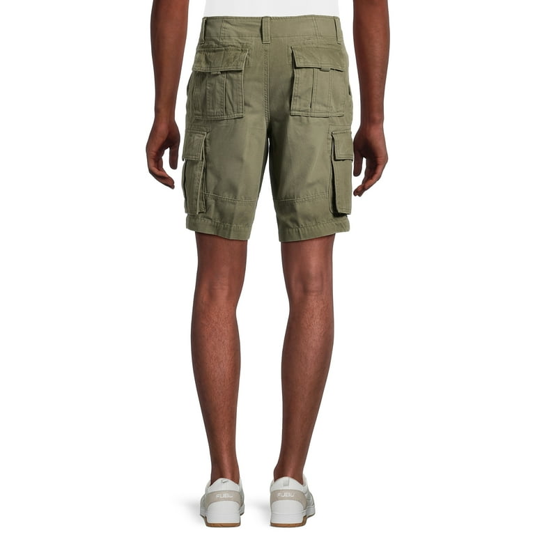 No Boundaries Men's Canvas Cargo Shorts, 10