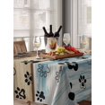 thumbnail image 6 of Cute Dog Claws Table Cloth, Farmhouse Blue Wooden Puppy Pawprints Waterproof Tablecloth for Rectangle Tables, Reusable Washable Fabric Table Cover for Restaurant Kitchen Dining Tables 52"x70", 6 of 6